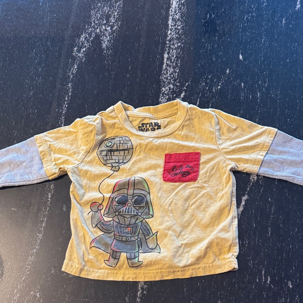 12 mo Star Wars Kids Yellow and Gray Long Sleeve Shirt